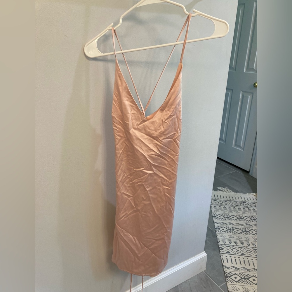 princess polly celena mini dress Cowl v neckline Fully Lined pink Side Zip sz 10 - Picture 6 of 11